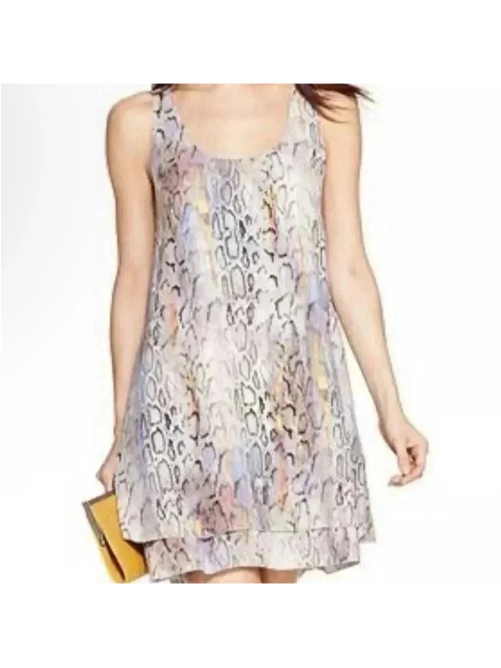Rachel Rachel Roy Colorful Snakeskin Print Dress Pockets Size Large